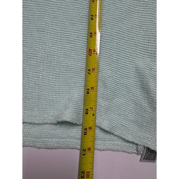 EILEEN FISHER Women's 3/4 Sleeve Crew Neck 100% Linen Sweater Medium Mint Green - Picture 6 of 8